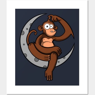 Moon Monkey Funny Space Ape Posters and Art